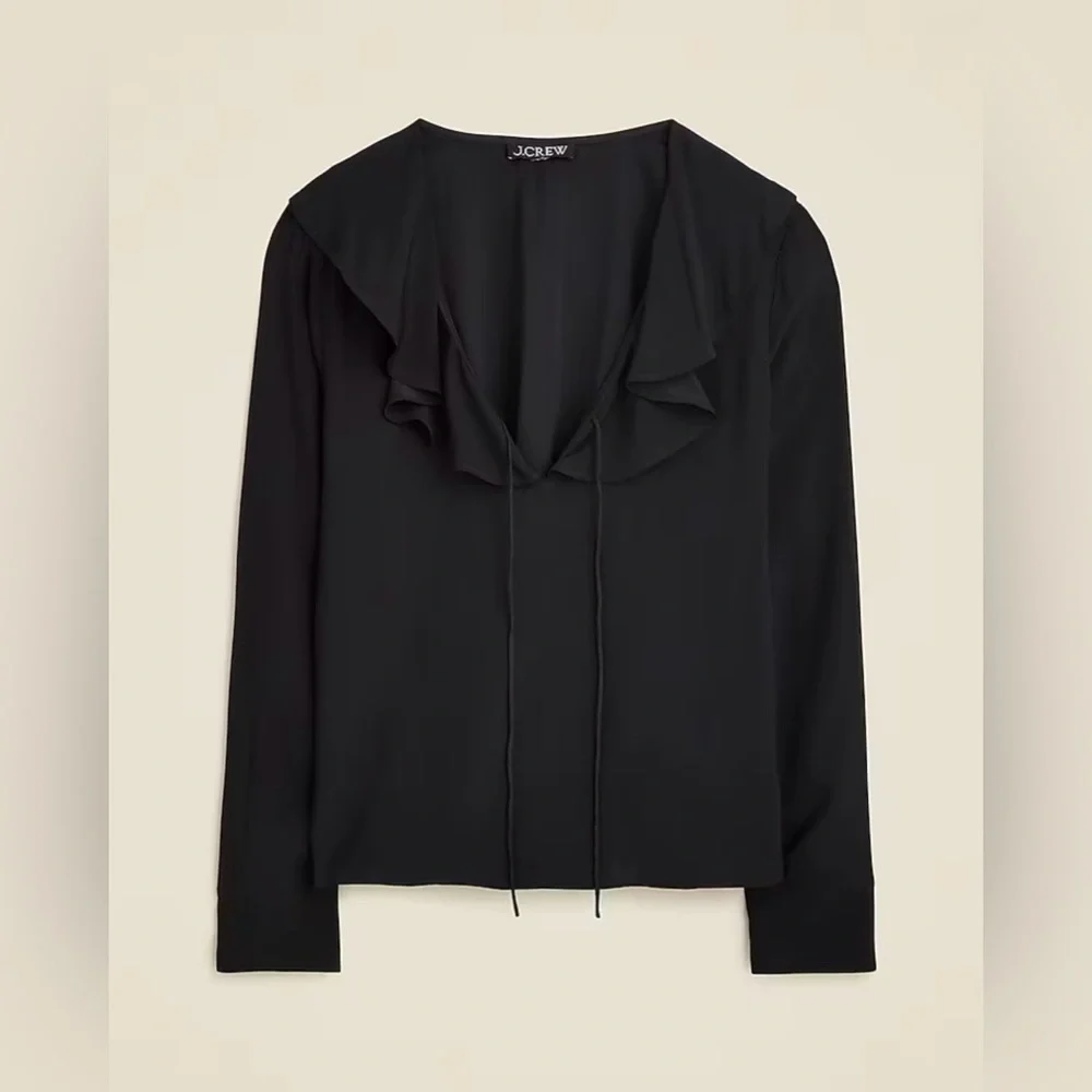 J. Crew Women’s Goldie Top In Satin CD054 Size Small In Black NWT